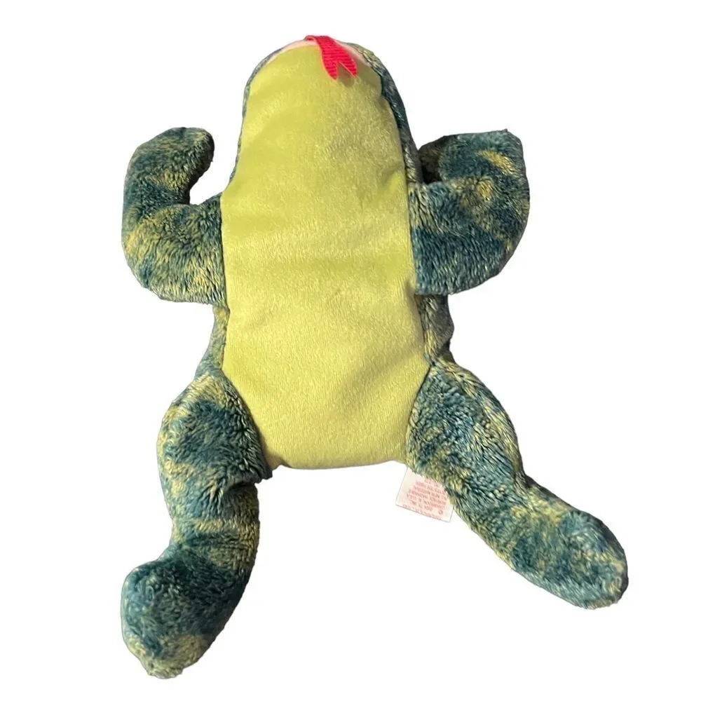 Ty Croaks stuffed frog beanie‎ in green and yellow made in 2004